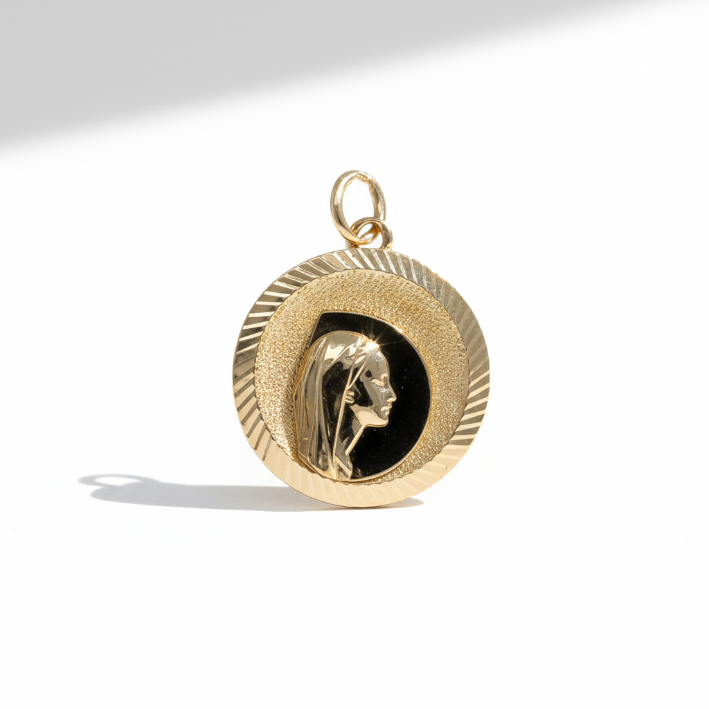 Médaille Pendentif - Sainte Vierge - Or Jaune