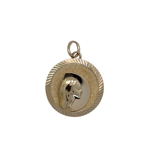 Médaille Pendentif - Sainte Vierge - Or Jaune