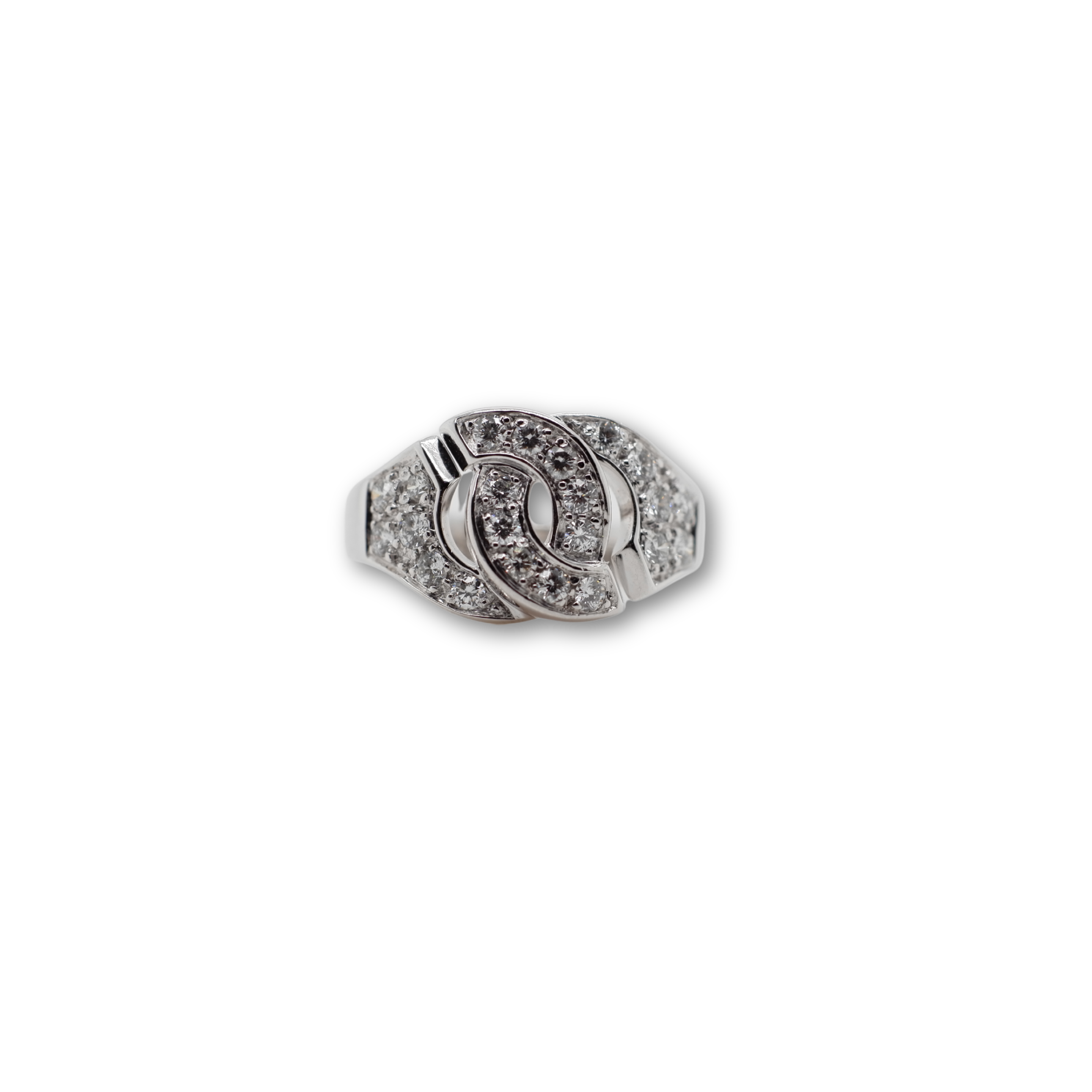 DINH VAN - Bague « Menottes » Moyen Modèle - Or blanc et Diamants