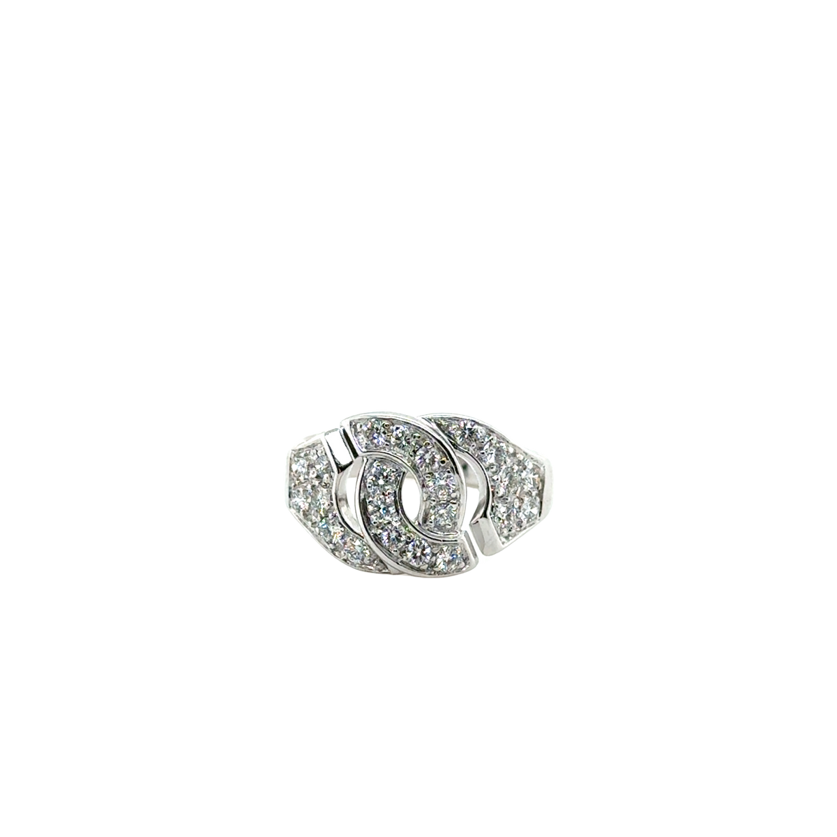 DINH VAN - Bague « Menottes » Moyen Modèle - Or blanc et Diamants
