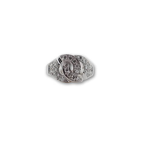 DINH VAN - Bague « Menottes » Moyen Modèle - Or blanc et Diamants