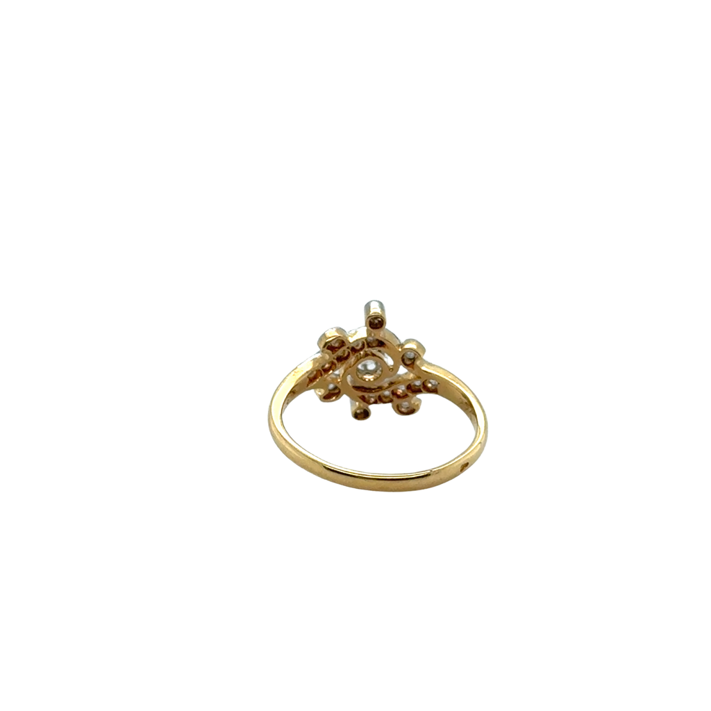 Art Nouveau - Bague deux ors et Diamants