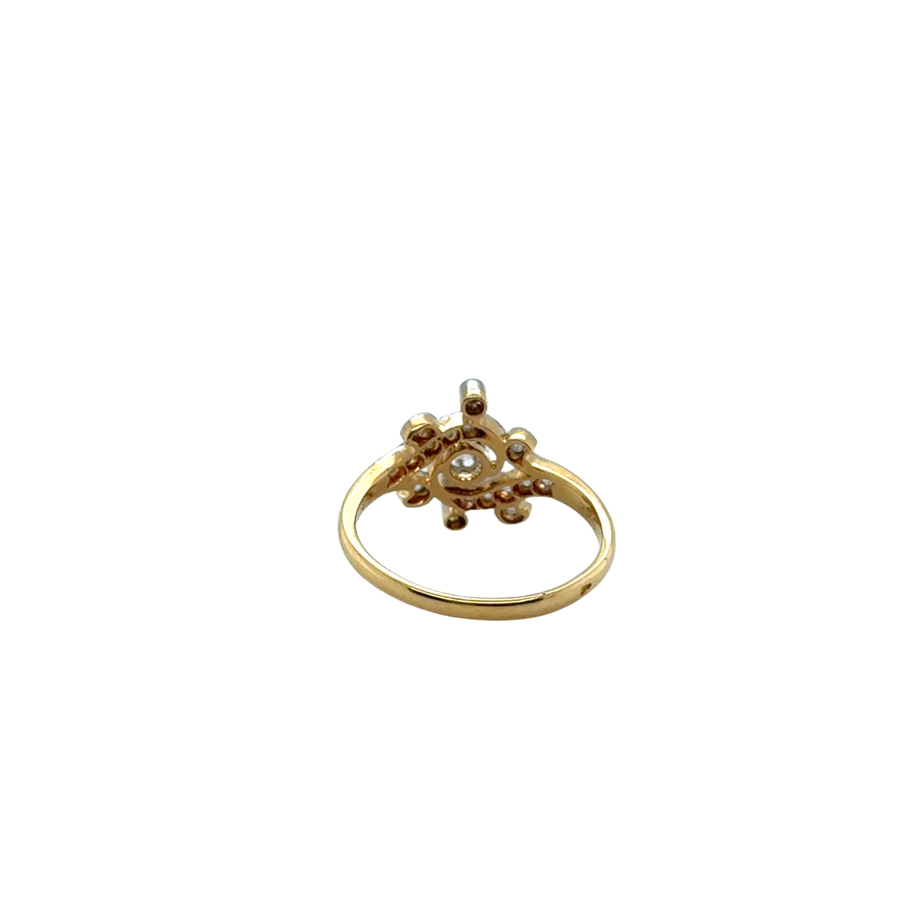 Art Nouveau - Bague deux ors et Diamants