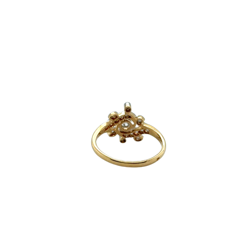 Art Nouveau - Bague deux ors et Diamants