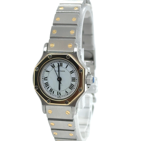 Cartier - Santos Octagonal Watch - Gold and Steel