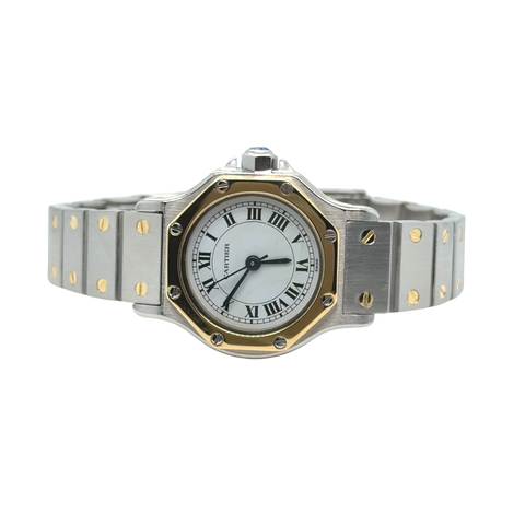 Cartier - Santos Octagonal Watch - Gold and Steel