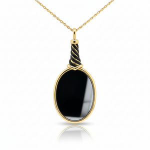 Vintage - Mirror Pendant - Yellow Gold