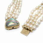 Vintage - Collier Ras de cou or Jaune et Perles de culture Baroque