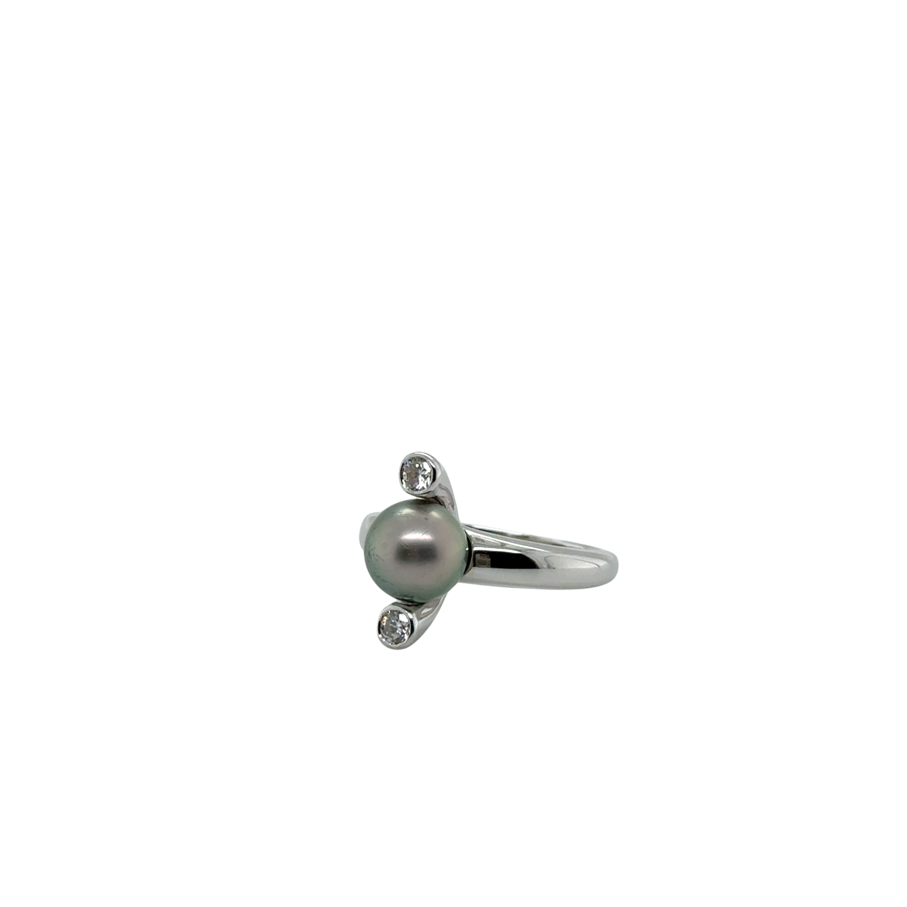 Bague Or Blanc - Perles de Tahiti et Diamants