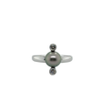 White Gold Ring - Tahitian Pearls and Diamonds