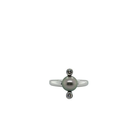 Bague Or Blanc - Perles de Tahiti et Diamants