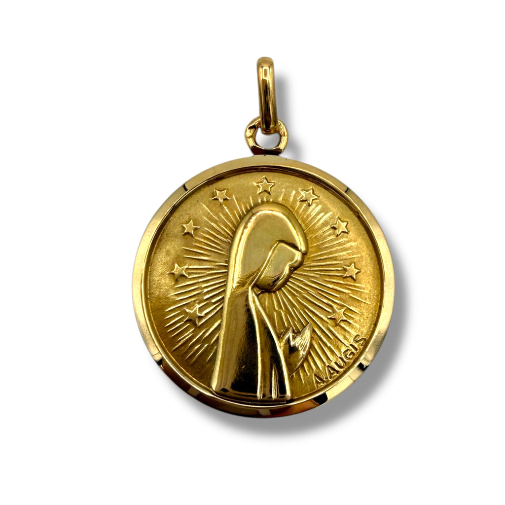 Augis - Médaille Religieuse Vintage - Or jaune - Vierge Marie