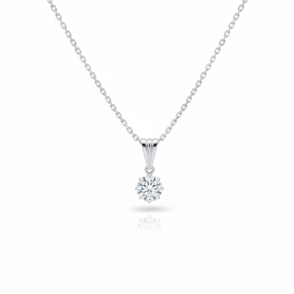 Collier pendentif - Or blanc et Diamant