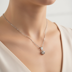 Collier pendentif - Or blanc et Diamant