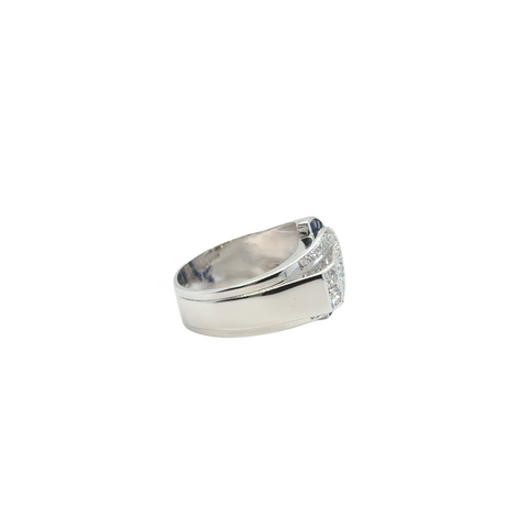 Art Déco - Bague Platine - Saphirs et Diamants