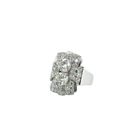 Art déco - Bague Platine - Diamants 3,72 carats