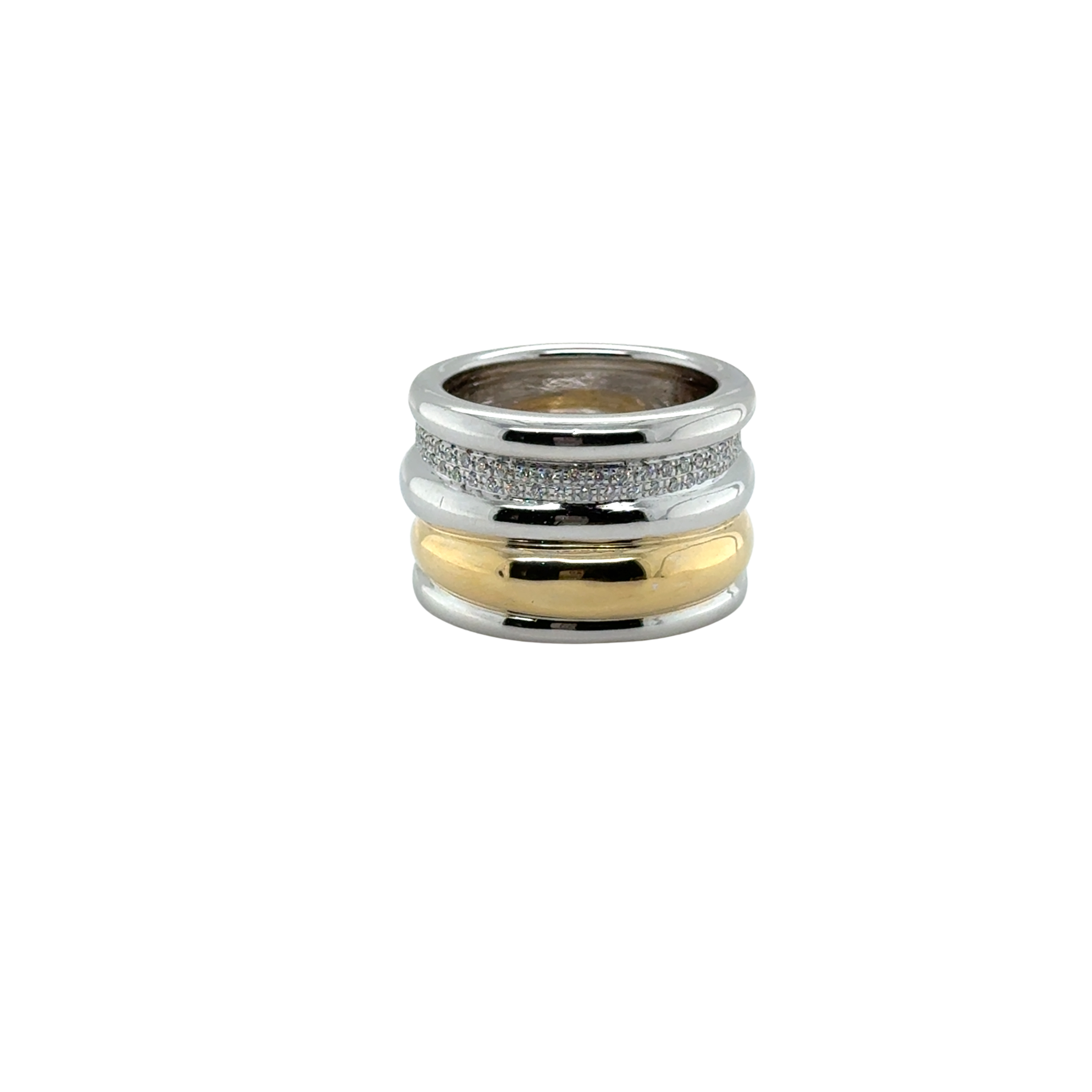 Pomellato - Bague Tubolare - 2 ors et Diamants