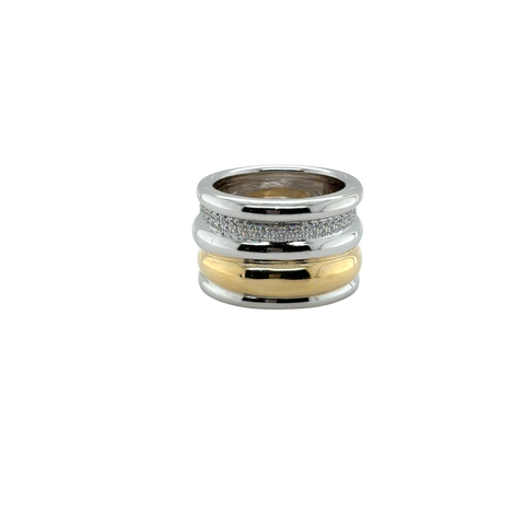 Pomellato - Bague Tubolare - 2 ors et Diamants