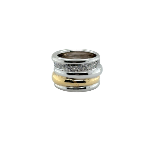 Pomellato - Bague Tubolare - 2 ors et Diamants