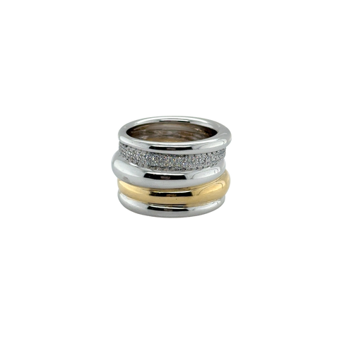 Pomellato - Bague Tubolare - 2 ors et Diamants