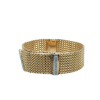 Bracelet Montre Ruban Tressé - Or jaune et Diamants