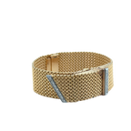 Bracelet Montre Ruban Tressé - Or jaune et Diamants