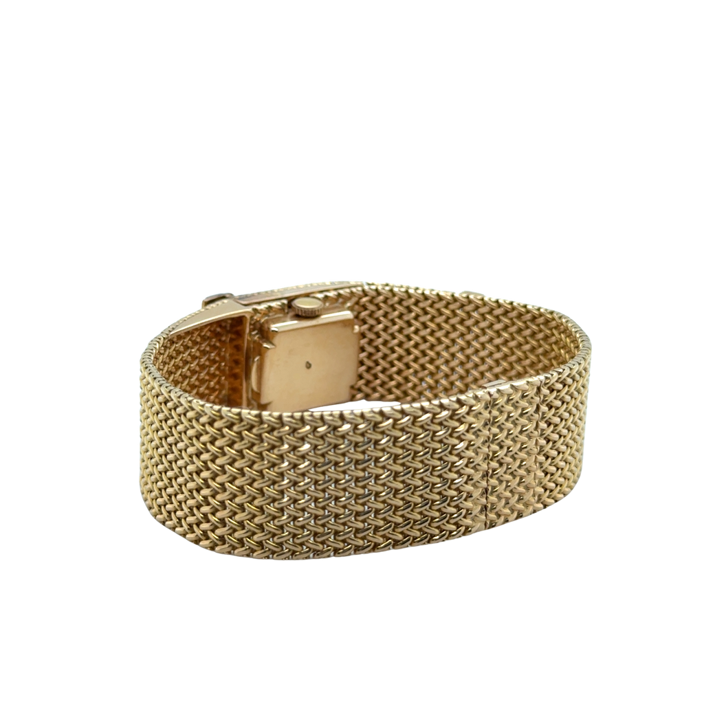 Bracelet Montre Ruban Tressé - Or jaune et Diamants