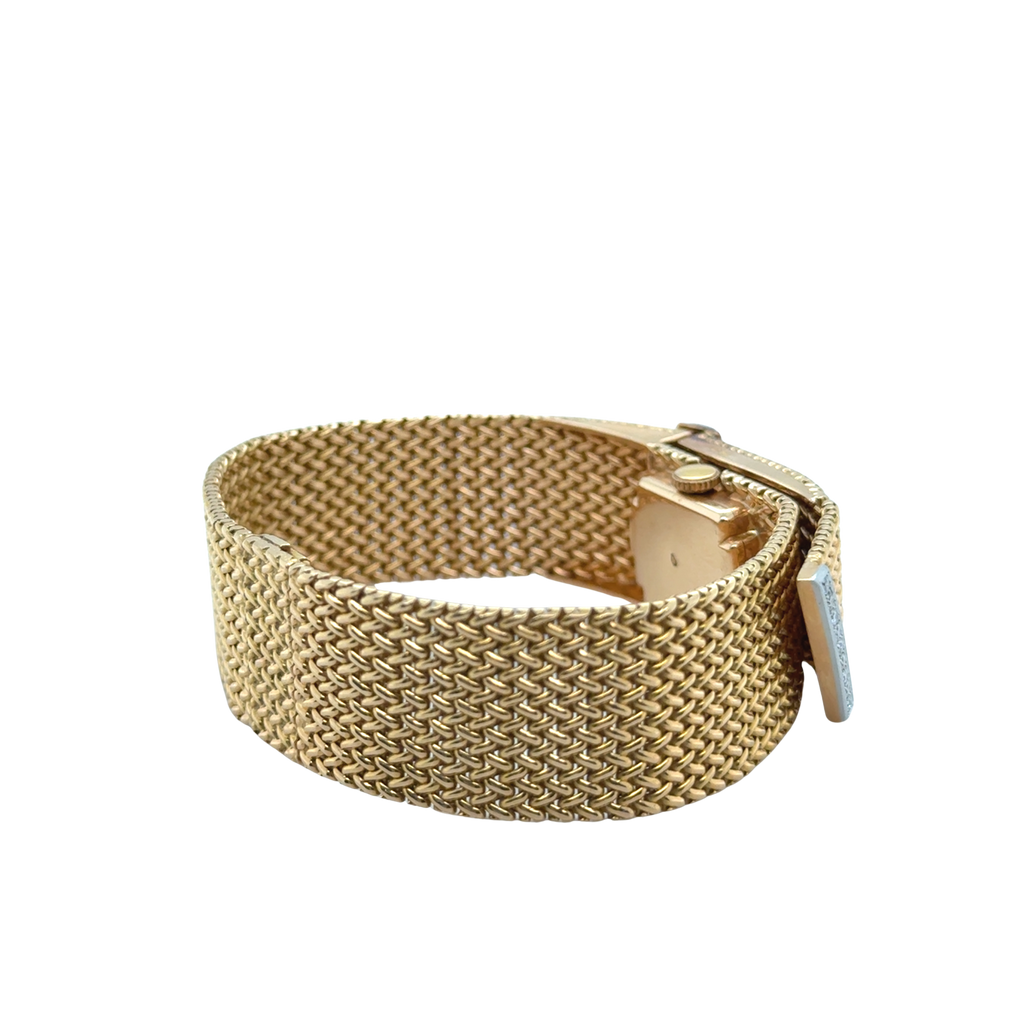 Bracelet Montre Ruban Tressé - Or jaune et Diamants