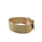 Bracelet Montre Ruban Tressé - Or jaune et Diamants