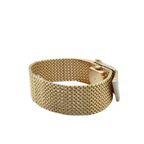 Bracelet Montre Ruban Tressé - Or jaune et Diamants