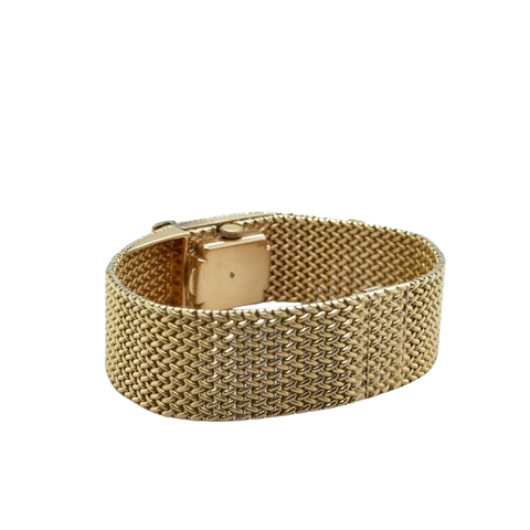 Bracelet Montre Ruban Tressé - Or jaune et Diamants