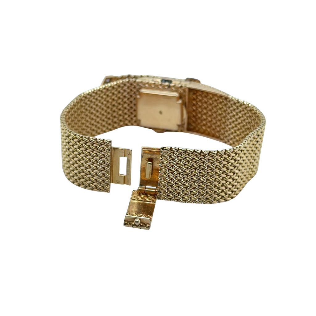 Bracelet Montre Ruban Tressé - Or jaune et Diamants