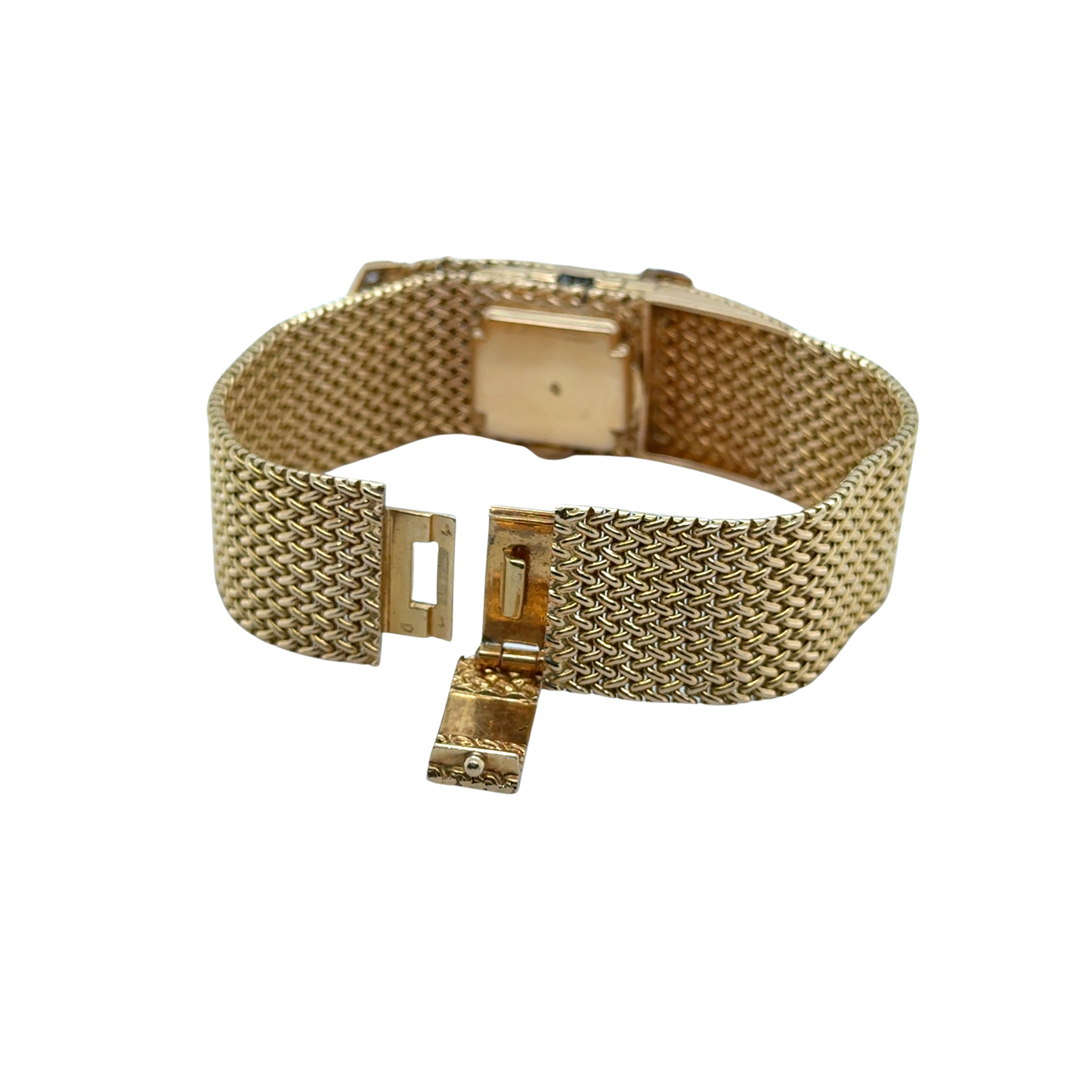 Bracelet Montre Ruban Tressé - Or jaune et Diamants