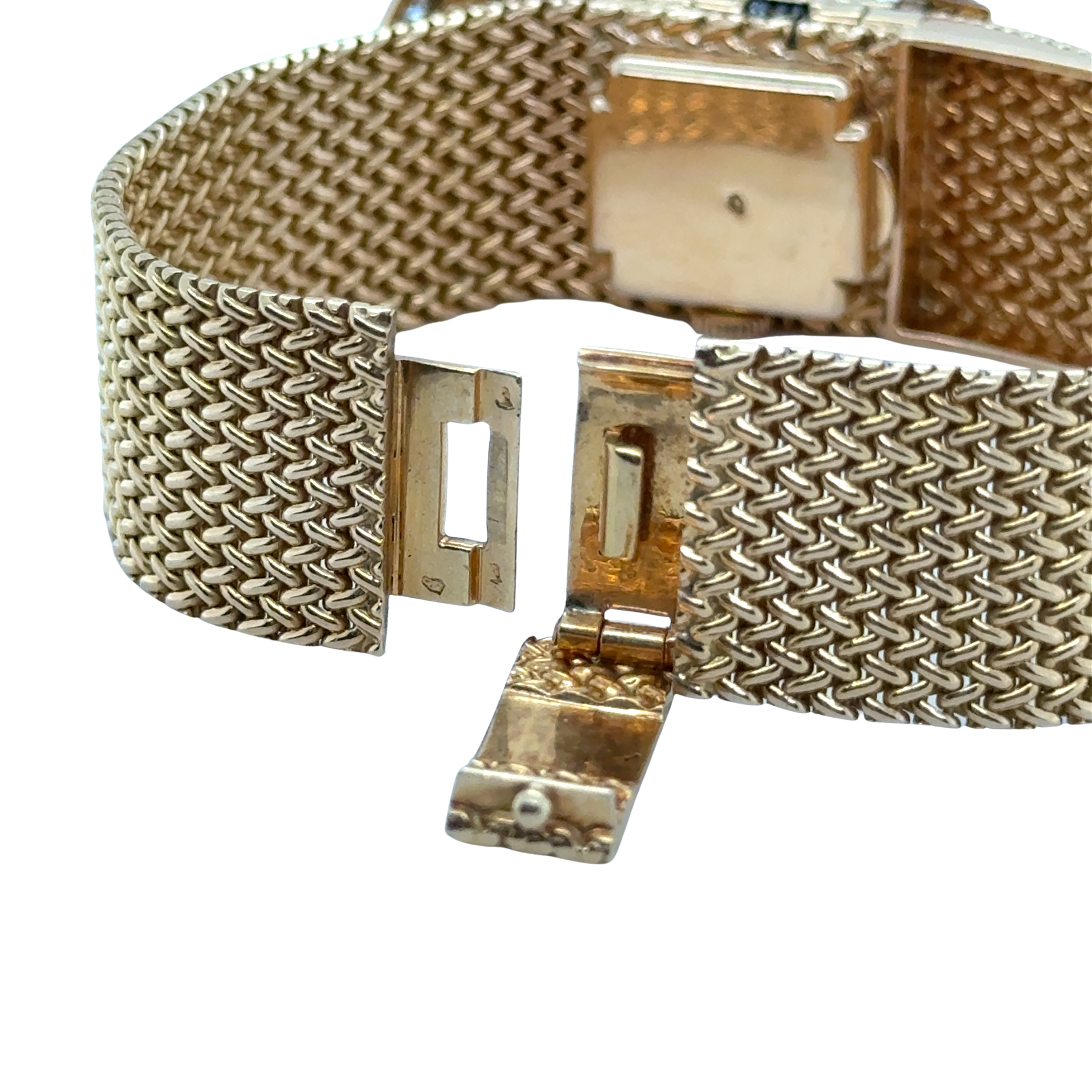 Bracelet Montre Ruban Tressé - Or jaune et Diamants