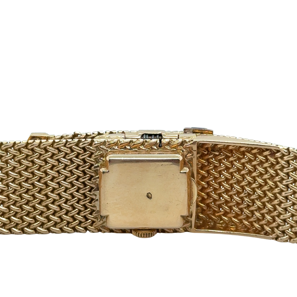 Bracelet Montre Ruban Tressé - Or jaune et Diamants