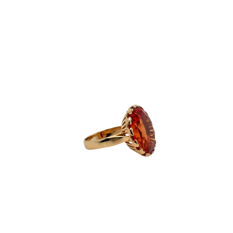 Bague Or Jaune - Quartz Fumé
