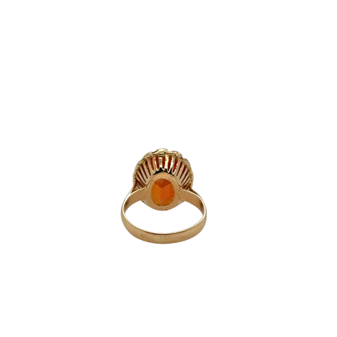 Bague Or Jaune - Quartz Fumé