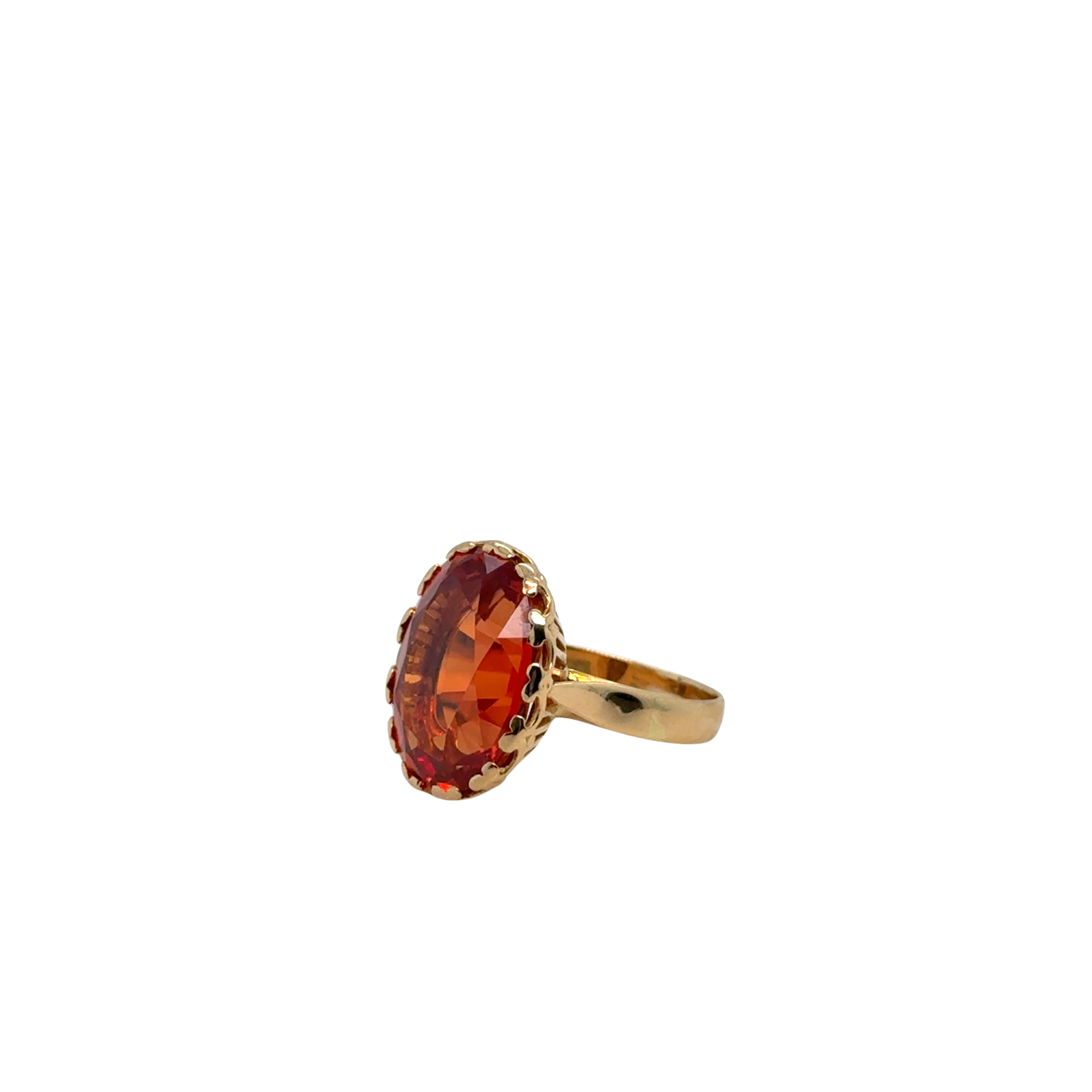 Bague Or Jaune - Quartz Fumé