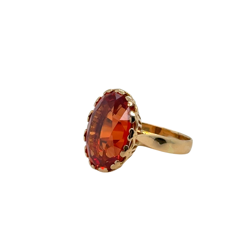 Bague Or Jaune - Quartz Fumé