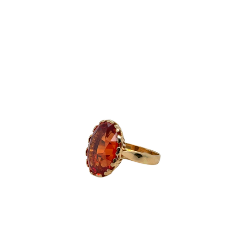 Bague Or Jaune - Quartz Fumé