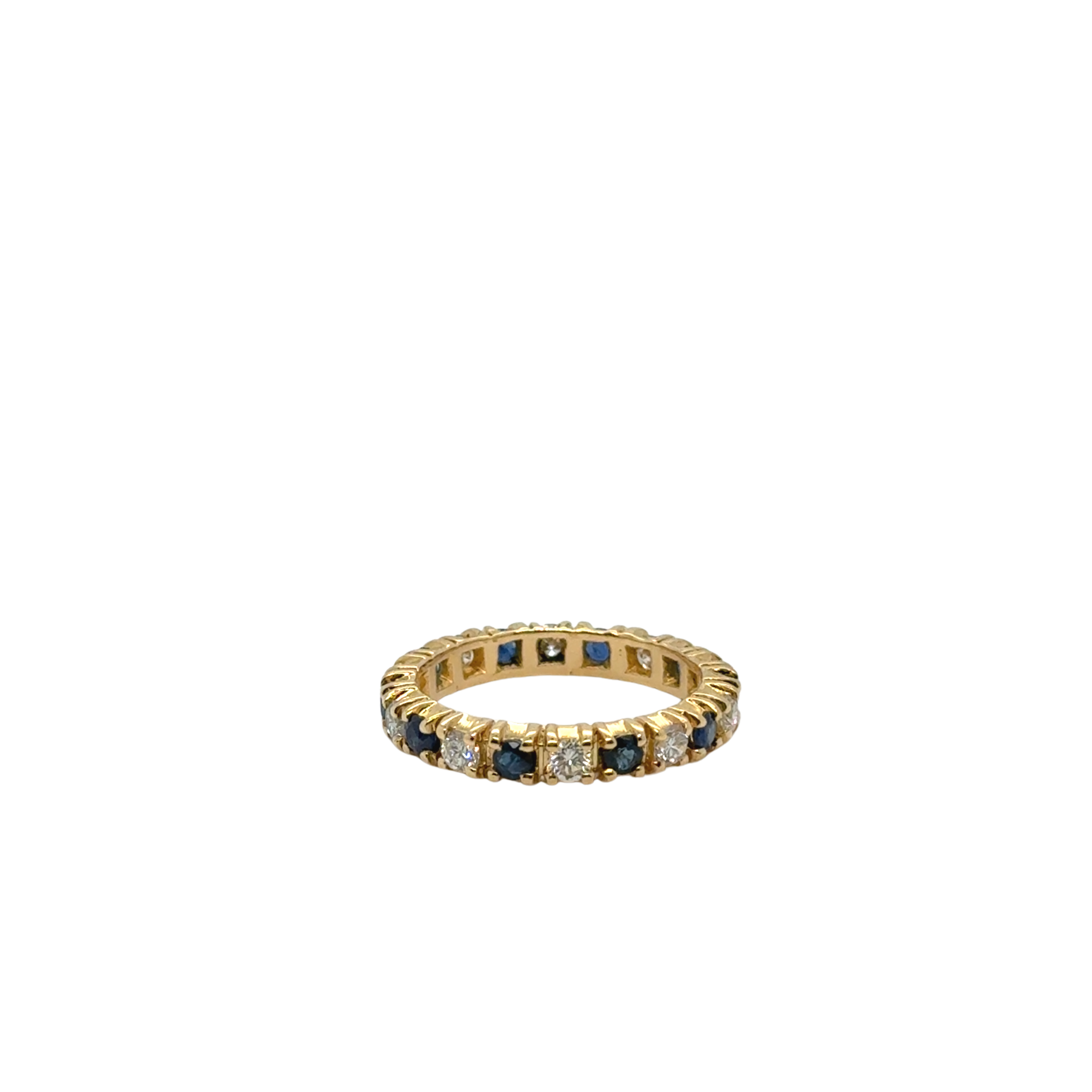 Full Tour Wedding Band - Sapphires and Diamonds