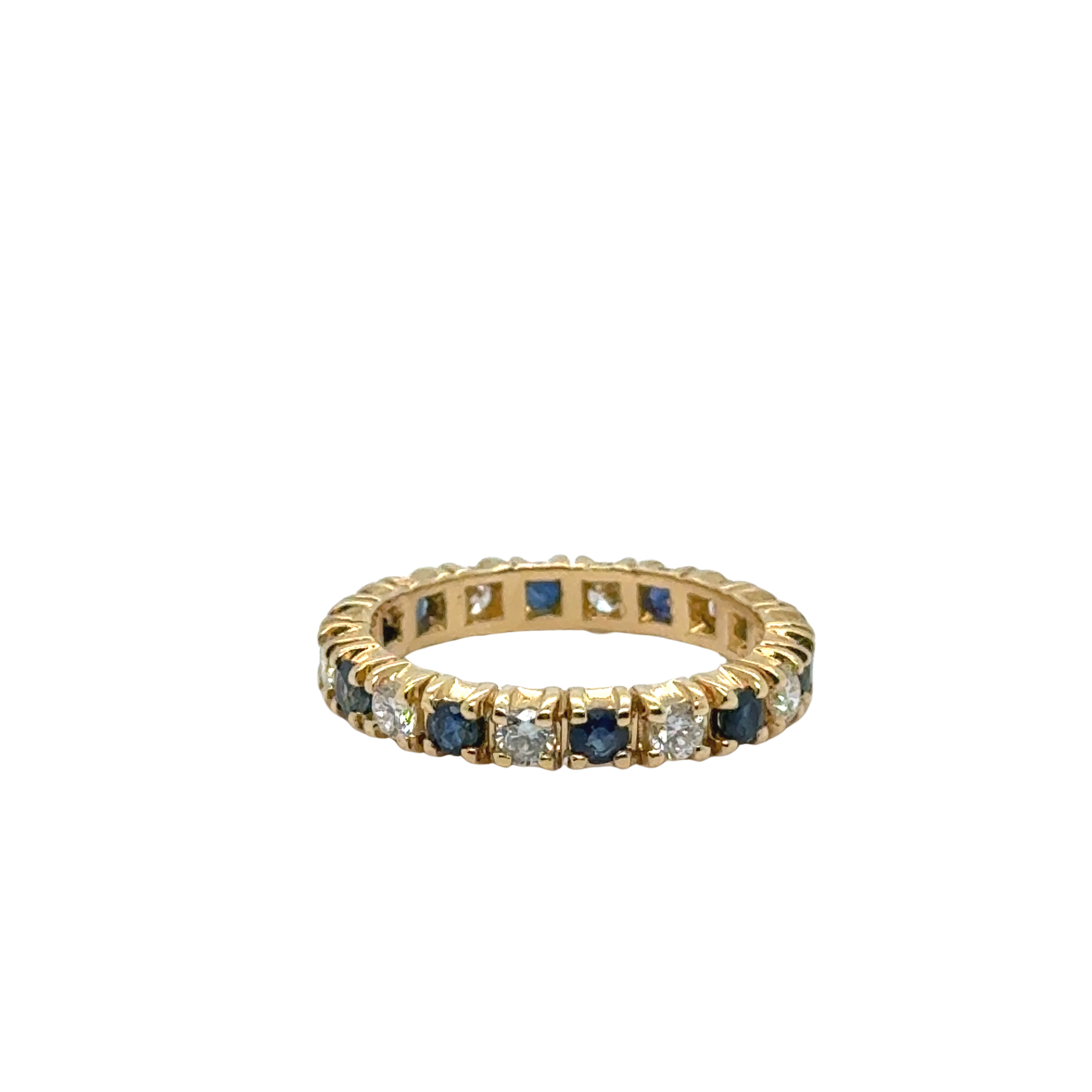 Full Tour Wedding Band - Sapphires and Diamonds