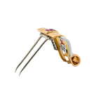 Broche Or rose - Diamants et Rubis - Année 40