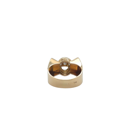 Bague Tank - Or Jaune et platine - Diamants
