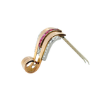 Broche Or rose - Diamants et Rubis - Année 40