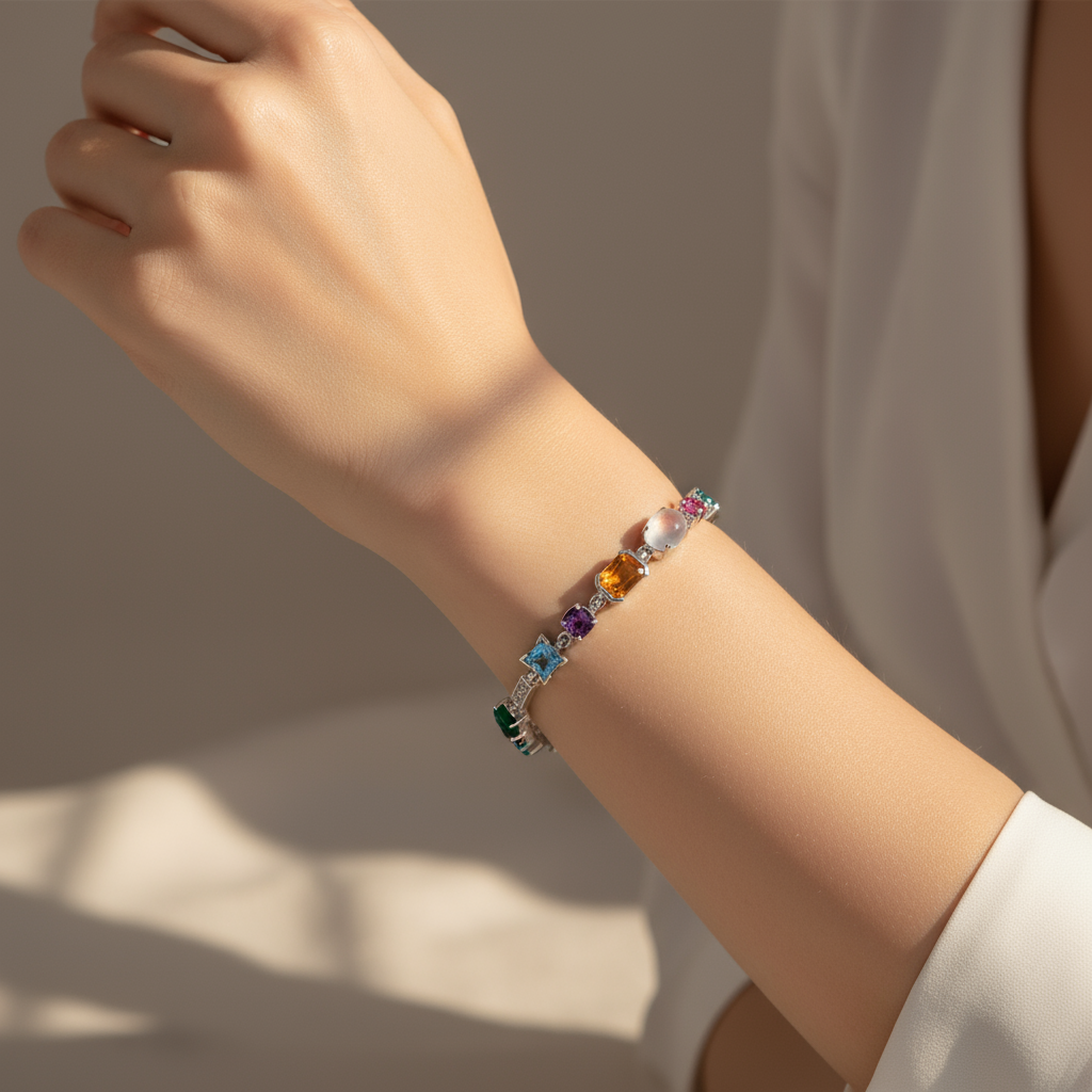 Bracelet Tutti frutti Or blanc