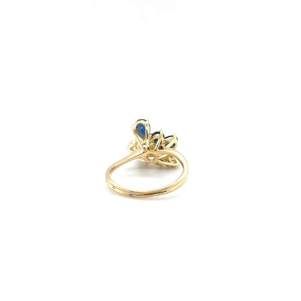 Bague Vintage Or Jaune - Saphirs et Diamants