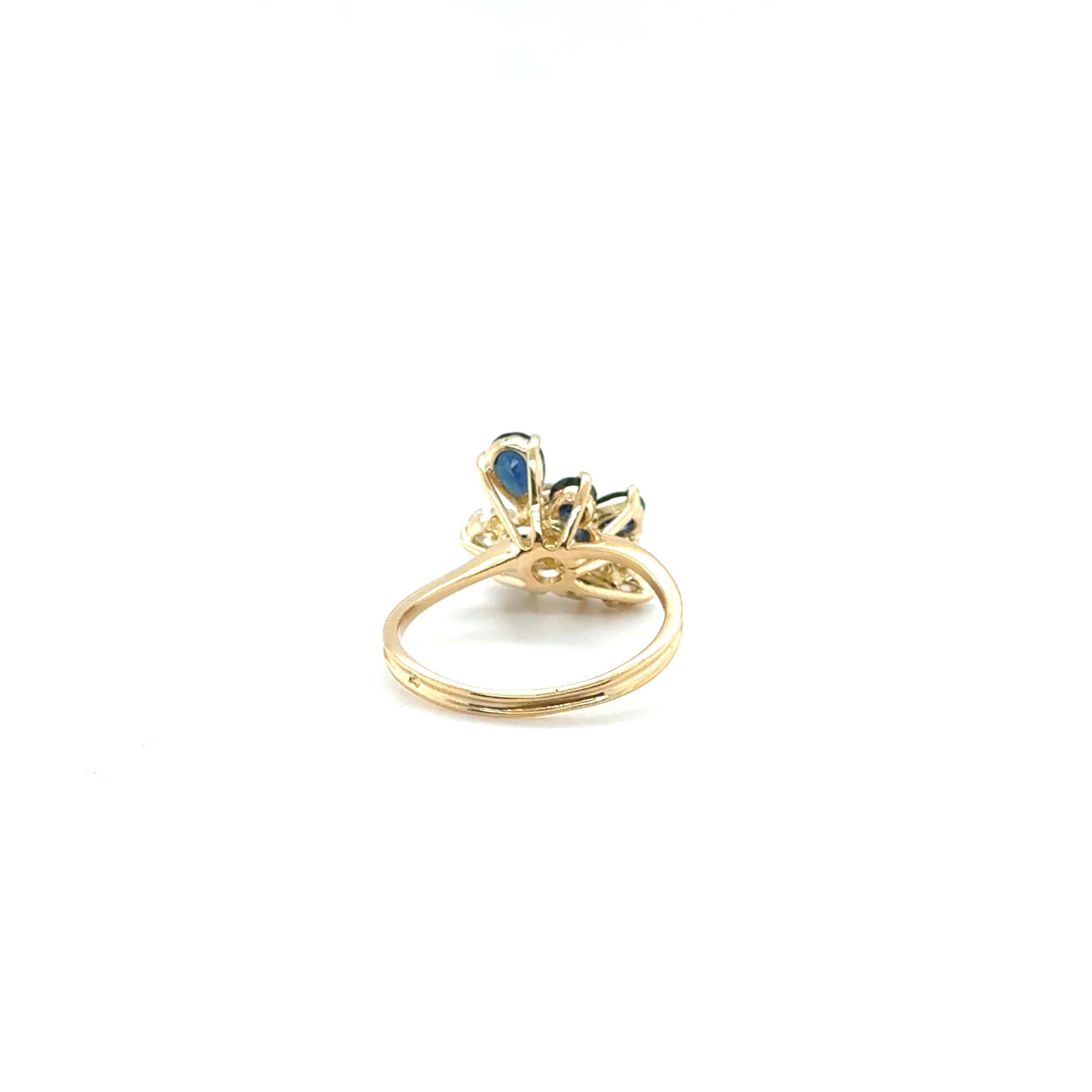 Bague Vintage Or Jaune - Saphirs et Diamants