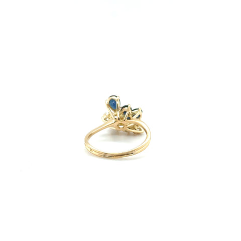 Bague Vintage Or Jaune - Saphirs et Diamants