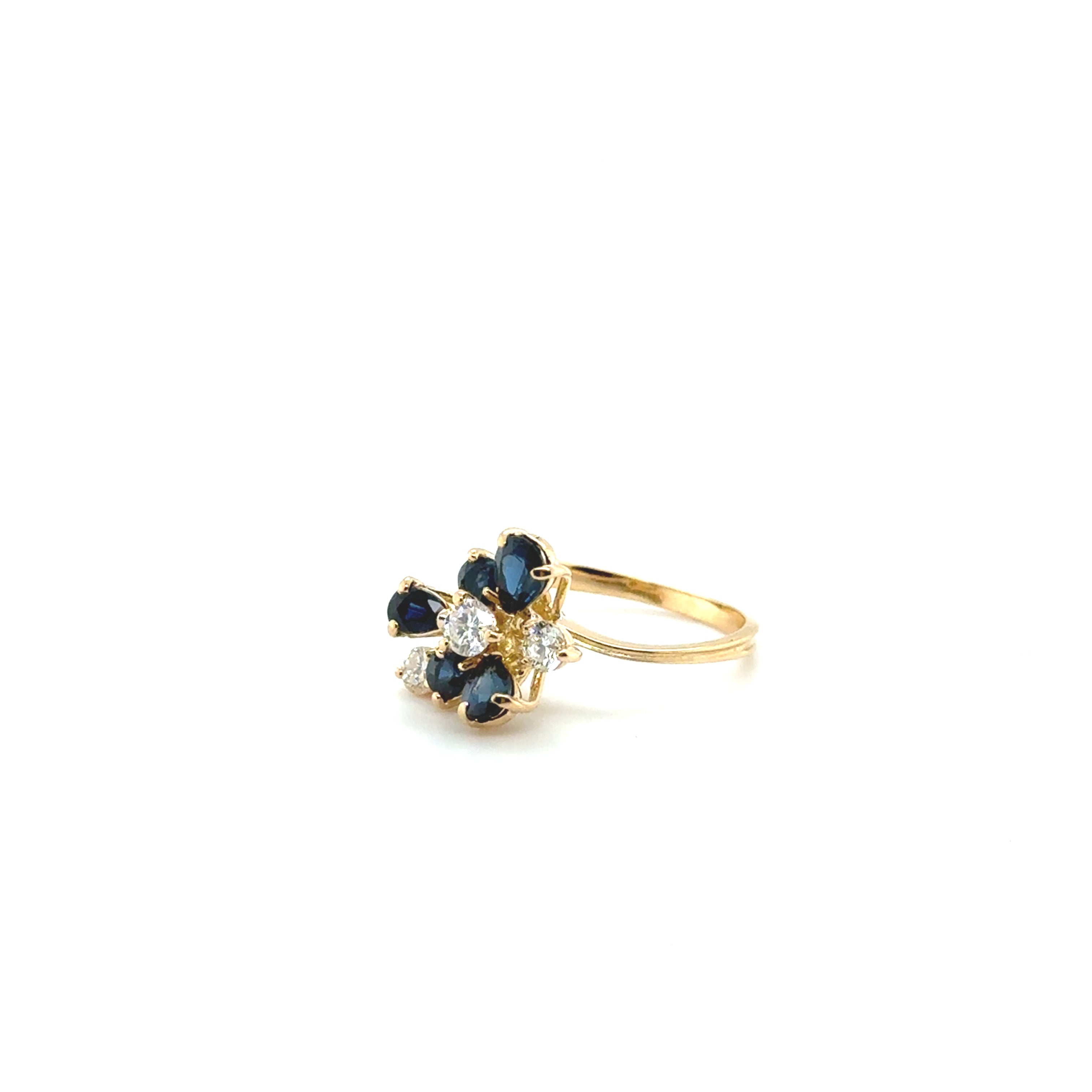 Bague Vintage Or Jaune - Saphirs et Diamants